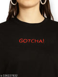 Large black women's printed t-shirt