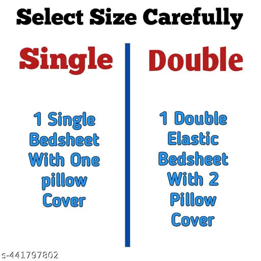 Super Soft Glace Cotton floral double bed sheets & 2 pillow covers in 72x78x6, ideal for summer, crafted in India