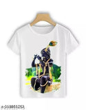 Indian polyester short-sleeved men's t-shirt with Krishna Gopal print (size: XS/S/M/L/XL)