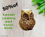 Metal owl Laxmi yantra, small, traditional Indian Vastu decor accessory