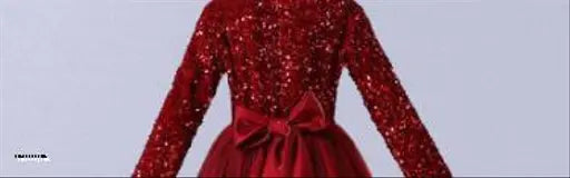 Red sequin work net full-length gown for girls, embellished with velvet top and soft touch nylon net bottom, perfect for parties or weddings