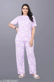 New designer polycotton nightsuit with short sleeves and printed net pattern, ideal for regular wear, picnics, and tours. Made in India