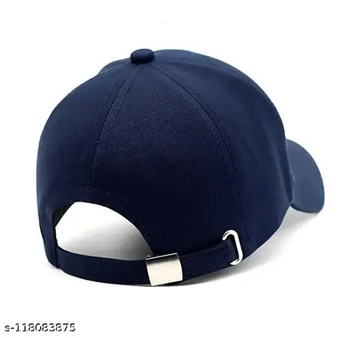 Black cotton baseball caps (pack of 2), black and blue designs for casual wear