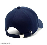 Black cotton baseball caps (pack of 2), black and blue designs for casual wear