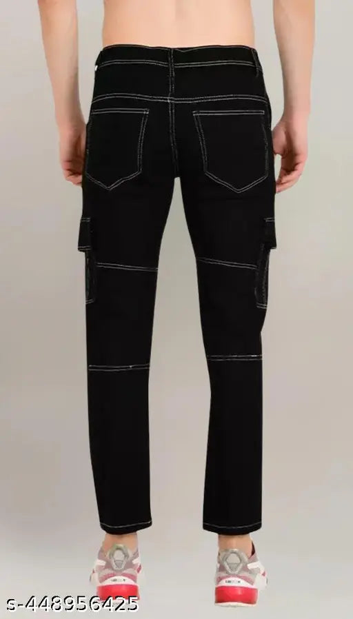 Black baggy jeans with zip fly