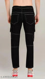 Black baggy jeans with zip fly