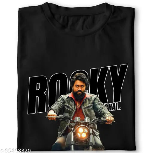 Cotton short-sleeved KGF T-shirt, printed with Indian design