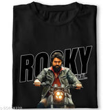 Cotton short-sleeved KGF T-shirt, printed with Indian design