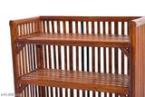 Bamboo 4-tier shoe rack with cane base