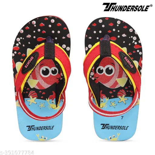 Printed EVA flip flops for kids - non-slip, attractive design, vibrant printed net pattern