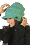 Vivid green beanie with diamond pattern
