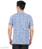 Attractive men's short-sleeve cotton blend t-shirts, printed pattern, S-XXL sizes, Indian origin