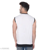 Multicolor cotton blend sleeveless henley T-shirt for men. High-quality, comfortable, premium casual wear from Tfurnish