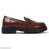 Brown synthetic boots, stylish and versatile for men or women, available in sizes IND-3 to IND-8
