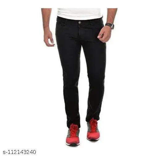 Designer black jeans with zip closure