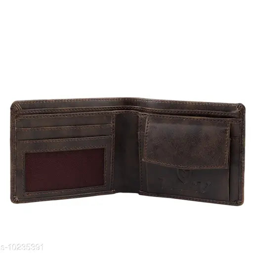 Genuine leather men's wallet by Keviv, solid net brown wallet for everyday carry