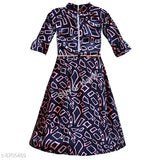 Silver Kraft cotton blend printed net party dress for girls, ages 12-18 months to 4-5 years, India origin
