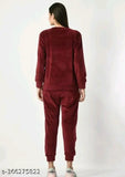 Velvet night suit SS, super comfortable winterwear for women in solid design, India origin