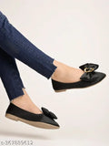 Synthetic oversized bow detailed black bellies women's slip-ons for a stylish and comfortable fit, made in India