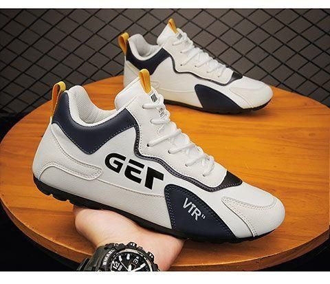 Black synthetic men's sports shoes with textured pattern, size 6-10 for active lifestyles