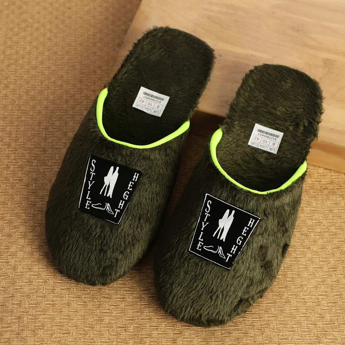 Synthetic green sliders for men, casual occasion, UK/IND size 6, US size 7, EUR size 40