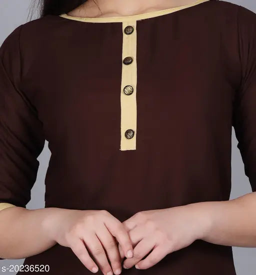 Rayon stitched kurta-palazzo set with three-quarter sleeves, self-designed pattern, Maha price drop sale on Abhisharika's Trendy Women's set (S-XXXL), from India