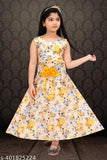 Digital print cotton blend gown, sleeveless, gold color - Trendy and comfortable for parties, weddings, festivals like Diwali, Navratri, Dussehra, Pongol, Onam, Lohri, Eid, Christmas. Imported from India