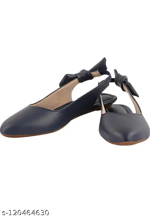 Black leather slip-on ethnic bellies sandals from the SUPER FANCY Letest Collection for women and girls