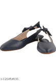 Black leather slip-on ethnic bellies sandals from the SUPER FANCY Letest Collection for women and girls