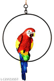 Poly resin bird & animal showpiece: Once again Parrot for garden decor, Indian artisan crafted, home or office décor, washable