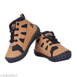 Kids sneakers, black and orange design, Velcro straps
