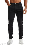 Premium black denim jeans with stretch for men, featuring functional pockets and a comfortable waistband. Made in India