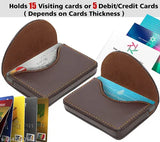 Shiny silver faux leather/leatherette Wood Bazar RFID credit card holder wallet (95 x 65 x 13 cm), secures up to 6 cards with a coin pocket