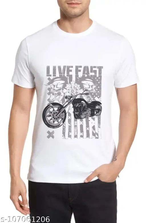 Polycotton short-sleeved Micra T-shirt, printed design available in S-XXL, Indian-made apparel