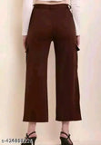 Cotton Lycra solid net cargo four-pocket pant, two pieces in sizes S, M, L, XL
