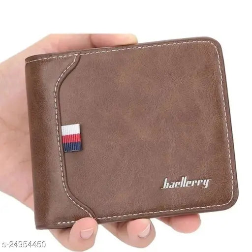 PU leather men's wallet, fashionable latest design with 6 card slots, 2 note compartments, and durable material. Dimensions: 12*10*2 cm. Made in China