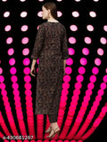 Printed cotton kurta set with palazzos for women, India-made cotton and cotton cambric, long sleeves