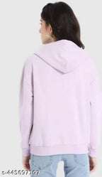 Lavender fleece hoodie for women, soft & cozy, made in India