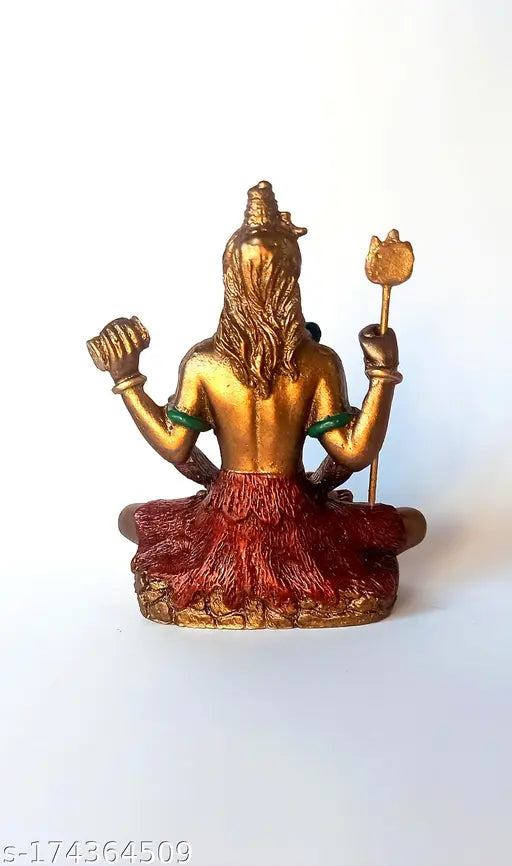 Small, high-quality marble Mahadev Bhola Shankara idol figure statue for home decor or car dashboard, 8.5*5.5*4cm, Ajmer Toys and Gift Point