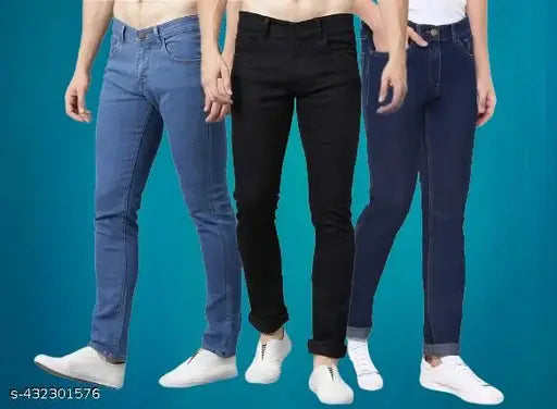 Multicolor denim men's jeans with checked pattern, available in sizes 28-36. Hopewell brand, made in India