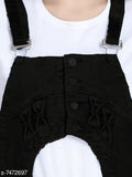 Denim sleeveless Fancy Retro Dungaree Jumpsuit, solid pattern, size XXL, made in India