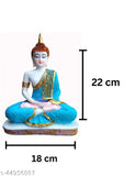 Blue White GOLDILUXE Gautam Buddha statue, decorative showpiece for home or study room