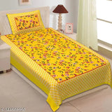 Superfine botanical cotton single bedsheets & pillow covers combo pack (2), ideal for summer. Jaipuri trendy design