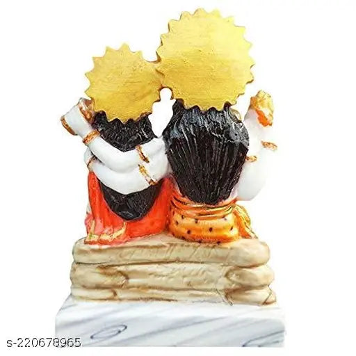 Marble multi color idol of Shiva parivar with Lord Shiva, Shiva parivar murti, and Ganesha, showcasing a decorative sculpture of Hindu deities