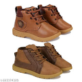 Brown canvas school shoes for kids, pair of two