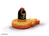 Handcrafted Indian Marble Powder Shivling, Somnath Jyotirlinga. Poly resin, ideal for puja and car dashboards." (87 characters)