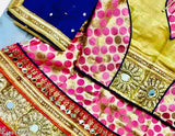 Wine-colored tissue dupatta and chanderi cotton Chaniya Choli for girls, featuring floral stitch, lightweight and ideal for events like Navratri or Diwali