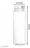 Transparent clear glass water/milk juice bottles (5 x 500ml), round with lids - set of 5, ideal for home or commercial use