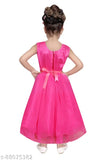 Pink chiffon princess frock party gown dress