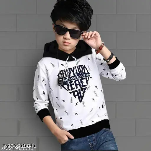 SUPERSQUAD Kids Pullovers Hood White Sweatshirts & Hoodies